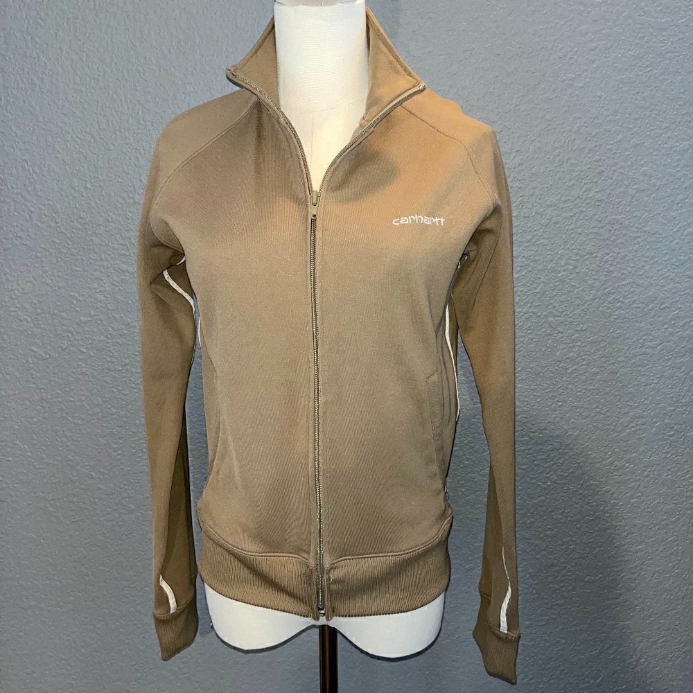 Vintage CARHARTT Full Zip Track Sweat Suit Jacket - Spellout - Brown - EUC -M